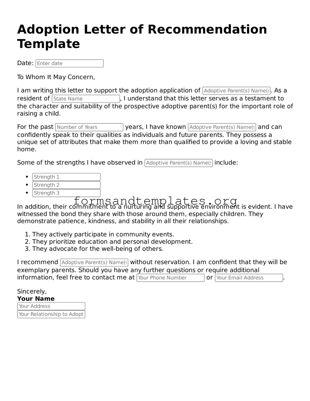 Attorney-Verified Adoption Letter of Recommendation Template