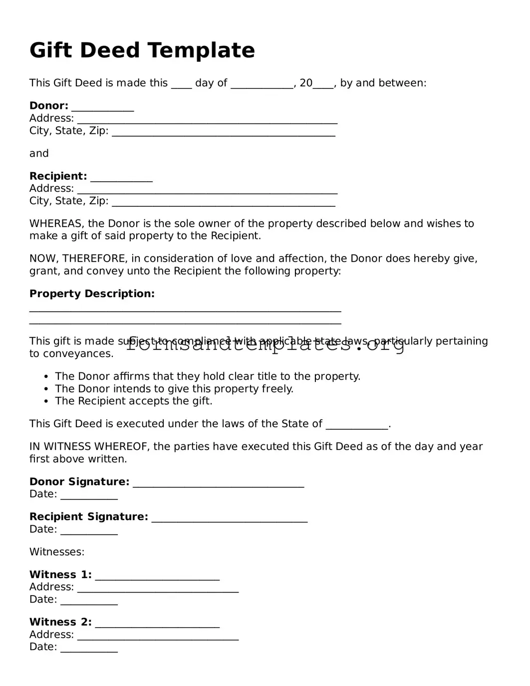 Attorney-Verified Gift Deed Template