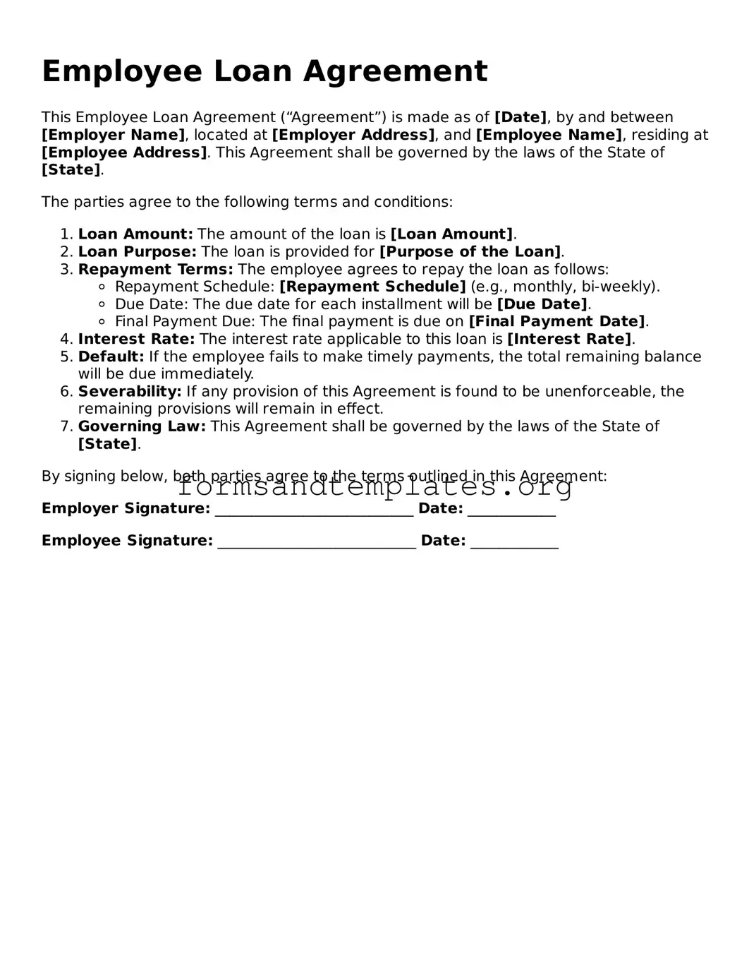 Attorney-Verified Employee Loan Agreement Template