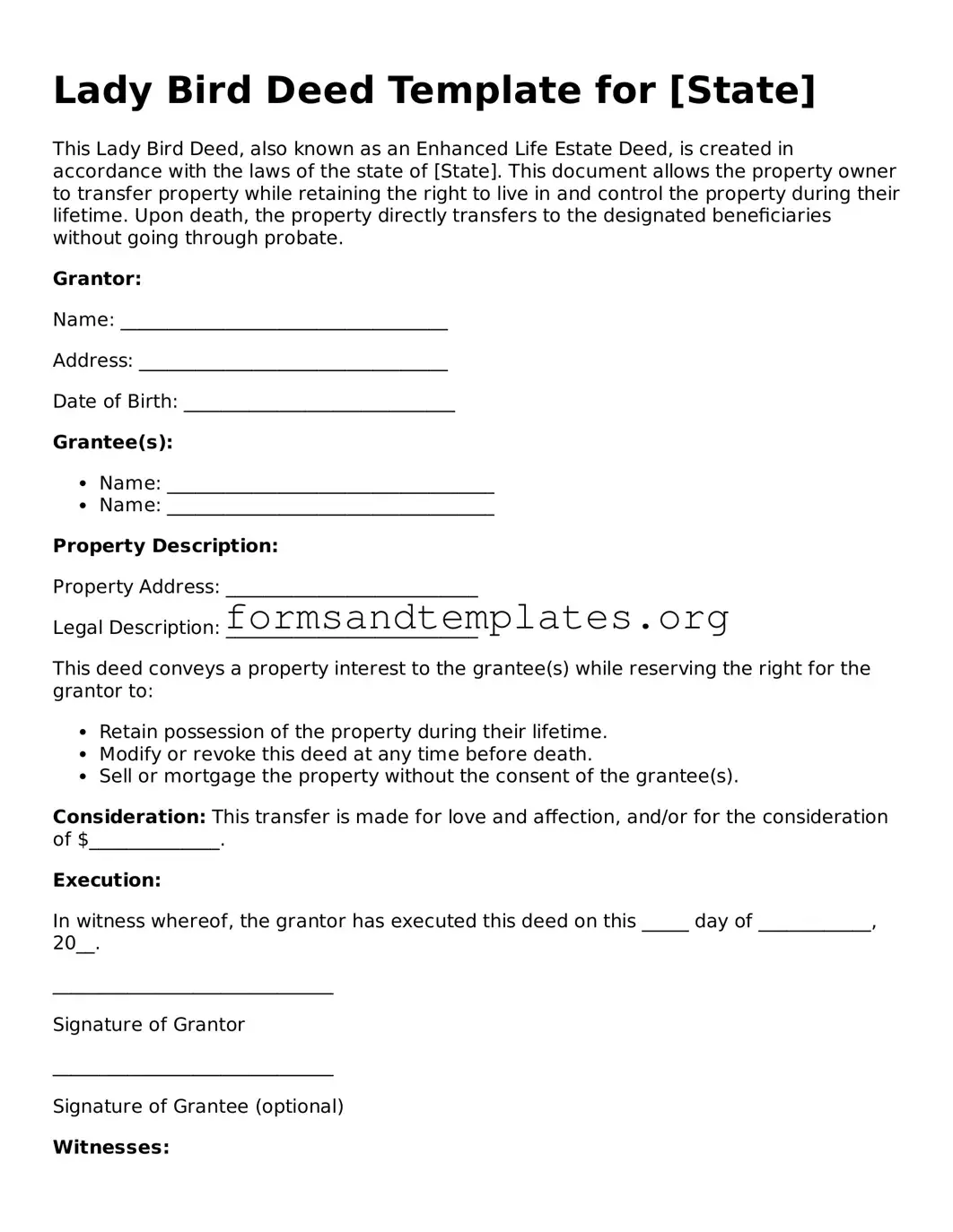 Attorney-Verified Lady Bird Deed Template