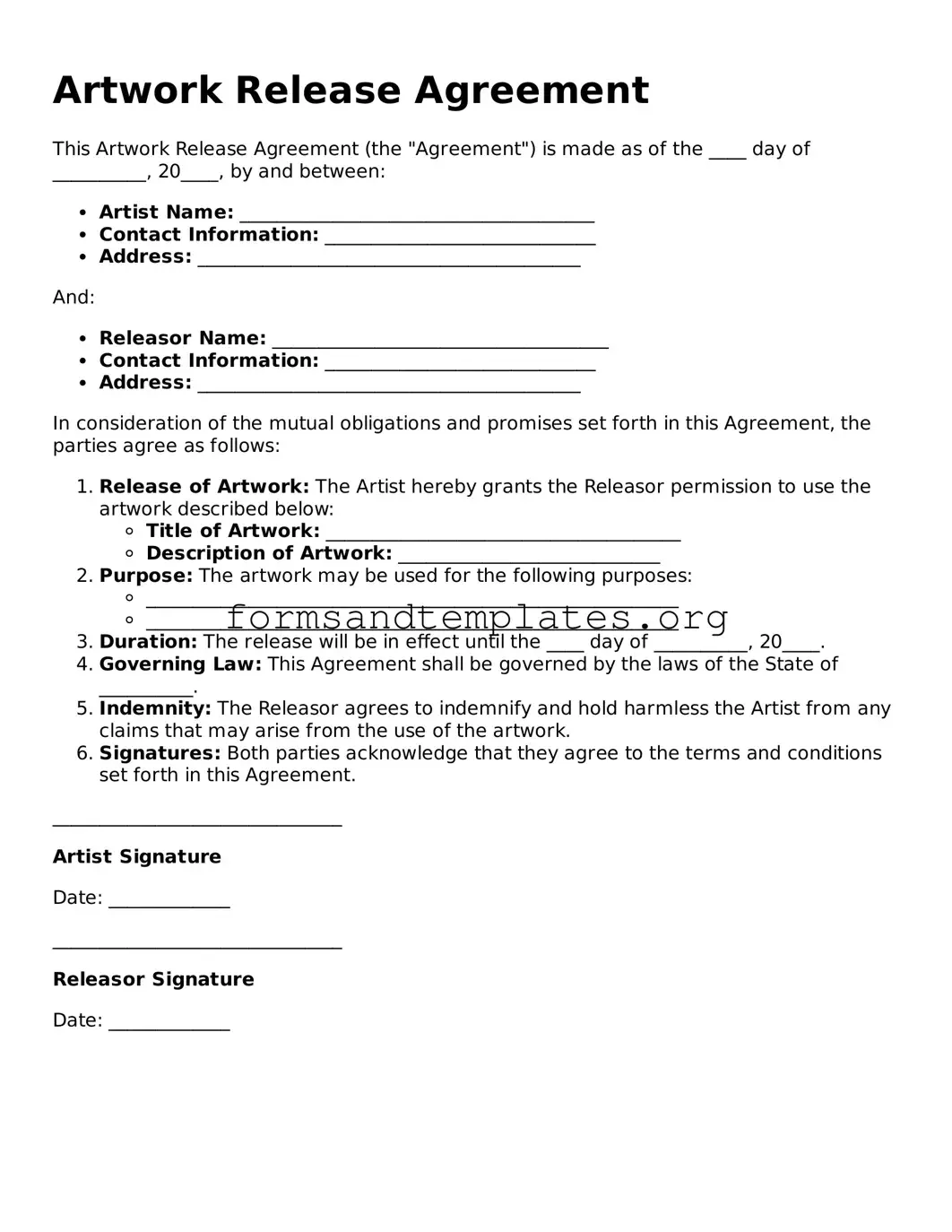 Attorney-Verified Artwork Release Template
