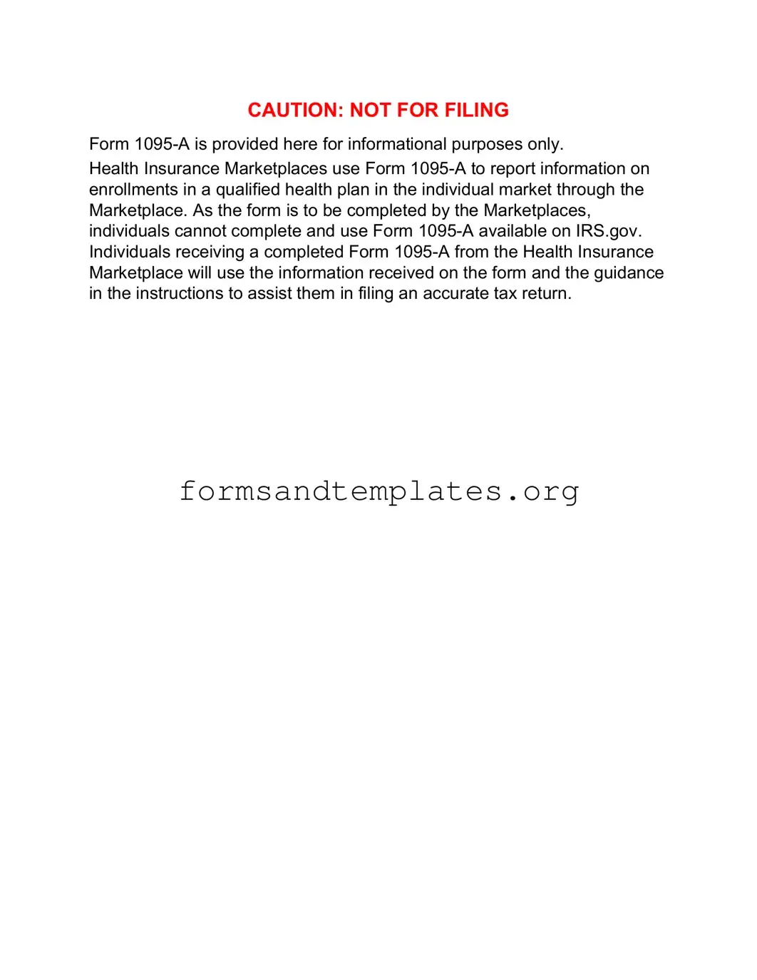 Printable IRS 1095-A Template