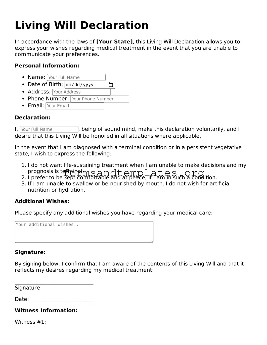 Attorney-Verified Living Will Template