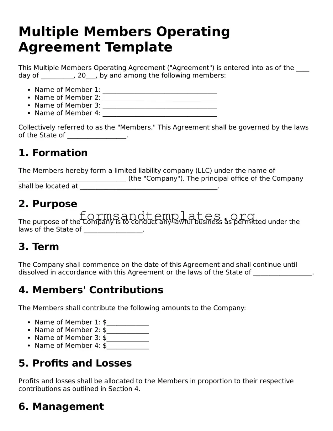 Attorney-Verified Multiple Members Operating Agreement Template