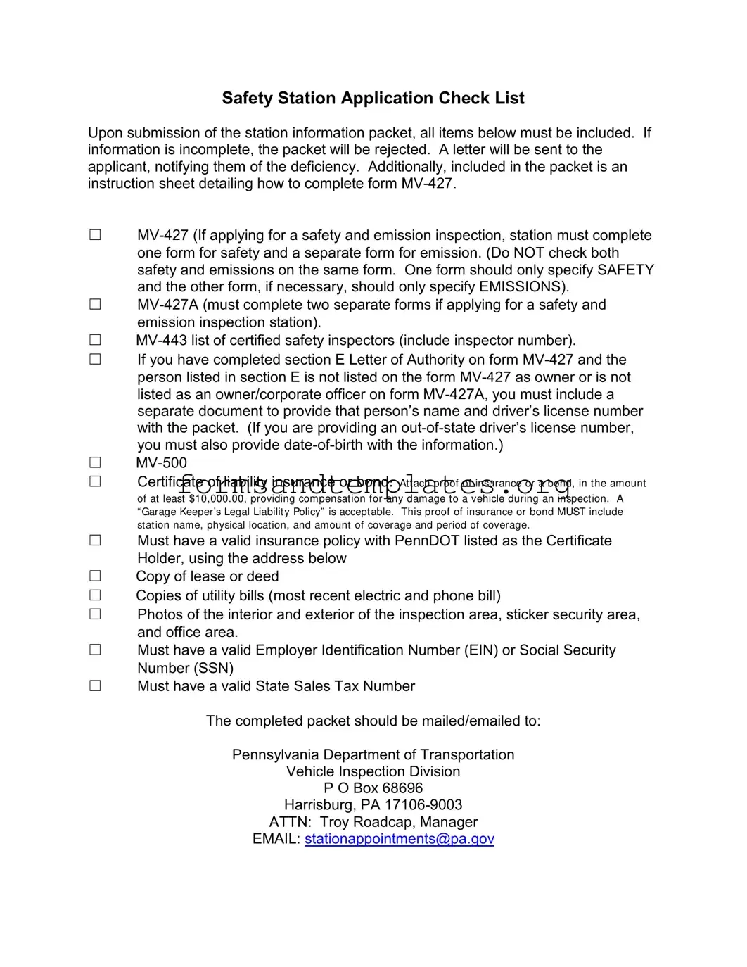 Printable Mv 427 Penndot Template