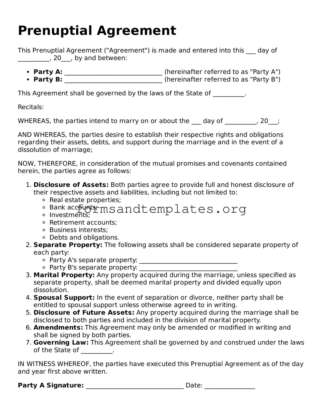 Attorney-Verified Prenuptial Agreement Template