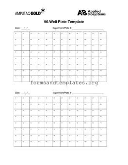 Printable 96 Well Template