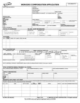 Printable Acord 130 Template