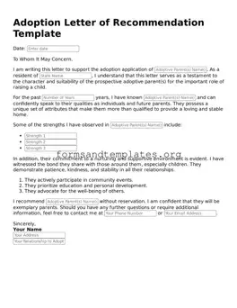 Attorney-Verified Adoption Letter of Recommendation Template
