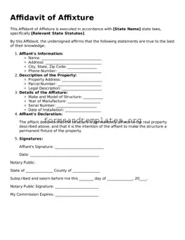 Attorney-Verified Affidavit of Affixture Template