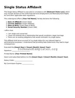 Attorney-Verified Single Status Affidavit Template