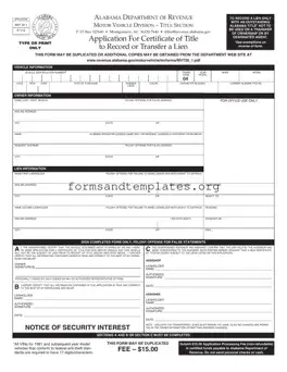 Printable Alabama Mvt 20 1 Template