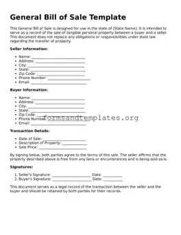 Attorney-Verified General Bill of Sale Template