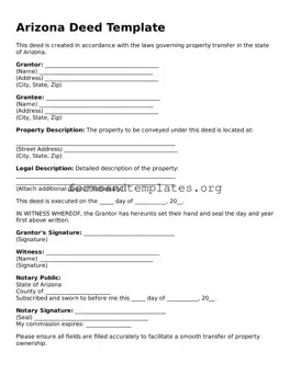 Deed Template for the State of Arizona