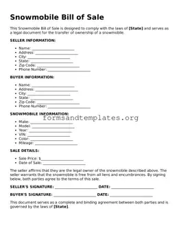 Attorney-Verified Snowmobile Bill of Sale Template
