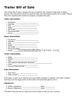 Attorney-Verified Trailer Bill of Sale Template