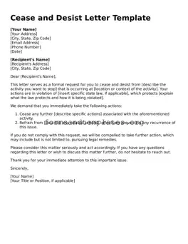 Attorney-Verified Cease and Desist Letter Template
