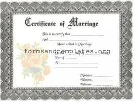 Printable Marriage Certificate Template