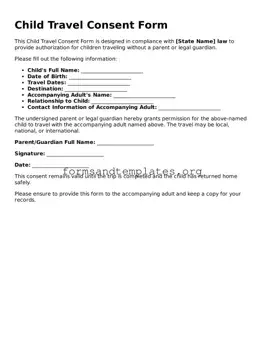 Attorney-Verified Child Travel Consent Form Template