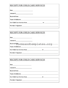 Printable Childcare Receipt Template