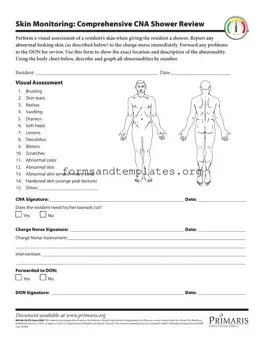 Printable Cna Shower Sheets Template