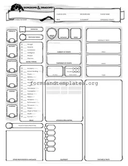 Printable Dnd Character Sheet Template