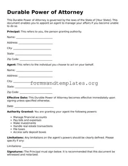 Attorney-Verified Durable Power of Attorney Template