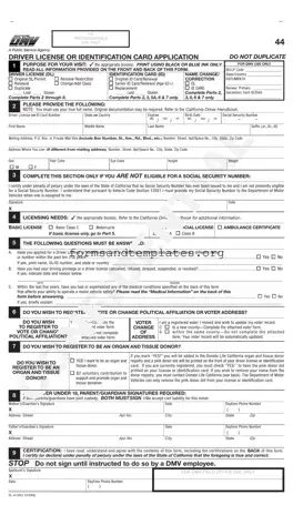Printable Ca Dmv Dl 44 Template