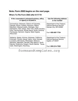 Printable IRS 2553 Template