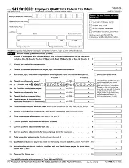 Printable IRS 941 Template