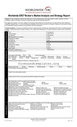 Printable Erc Broker Market Analysis Template