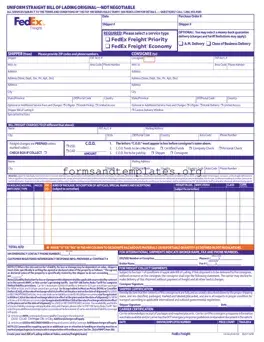 Printable Fedex Bill Of Lading Template