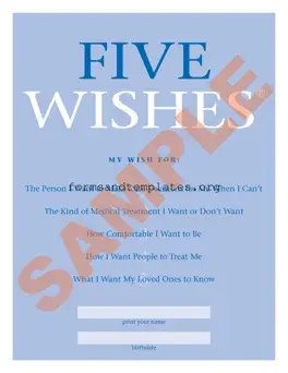 Printable 5 Wishes Document Template