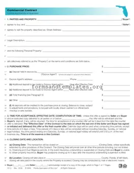 Printable Florida Commercial Contract Template