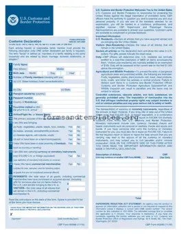 Printable CBP 6059B Template