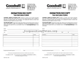 Printable Goodwill donation receipt Template