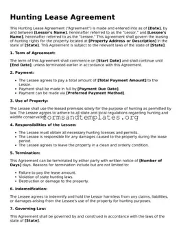 Attorney-Verified Hunting Lease Agreement Template