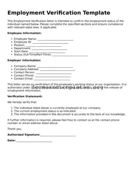Attorney-Verified Employment Verification Template