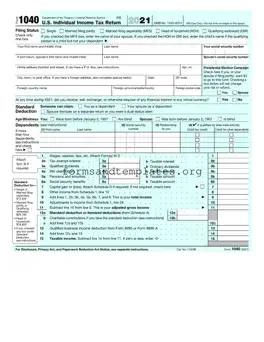 Printable IRS 1040 Template