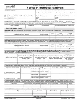 Printable IRS 433-F Template