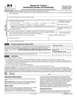Printable IRS W-9 Template