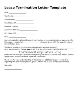 Attorney-Verified Lease Termination Letter Template
