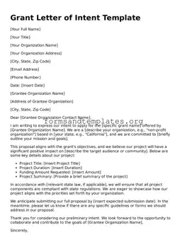Attorney-Verified Grant Letter of Intent Template