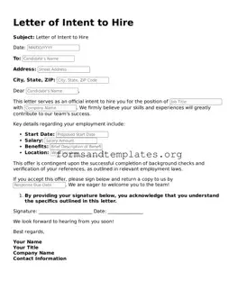 Attorney-Verified Letter of Intent to Hire Template
