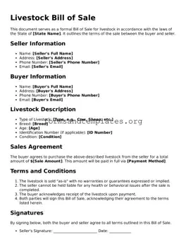 Attorney-Verified Livestock Bill of Sale Template