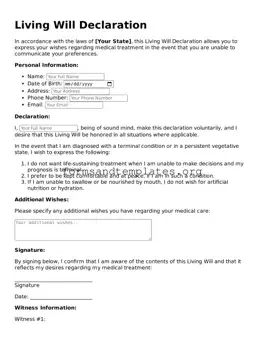 Attorney-Verified Living Will Template