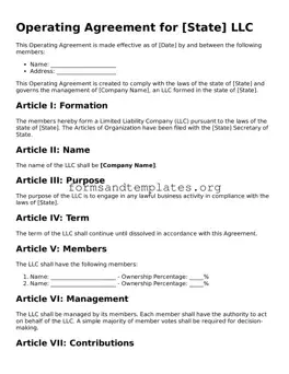 Attorney-Verified Operating Agreement Template