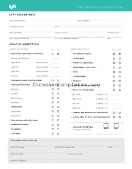 Printable Lyft Inspection Template