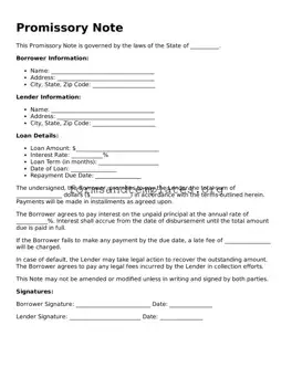 Attorney-Verified Promissory Note Template