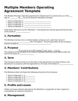 Attorney-Verified Multiple Members Operating Agreement Template